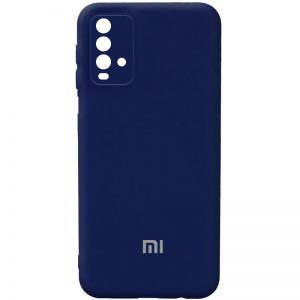 Чехол Silicone Cover с микрофиброй и защитой камеры для Xiaomi Redmi 9T – Темно-синий / Midnight blue