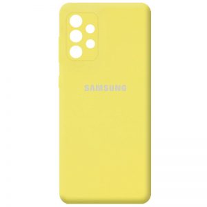 Чехол Silicone Cover с микрофиброй и защитой камеры для Samsung Galaxy A32 – Желтый / Yellow