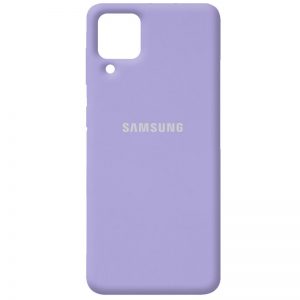 Оригинальный чехол Silicone Cover 360 с микрофиброй для Samsung Galaxy A12 / M12 – Сиреневый / Dasheen