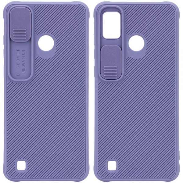 Чехол Camshield TPU со шторкой защищающей камеру для Tecno POP 4 Pro (BC3) – Серый / Lavender Gray