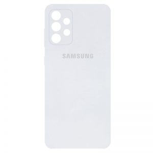 Чехол Silicone Cover с микрофиброй и защитой камеры для Samsung Galaxy A32 – Белый / White