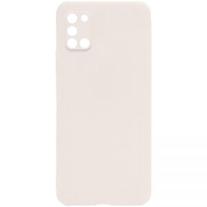 Матовый силиконовый чехол с защитой камеры для Samsung Galaxy A31 – Бежевый / Antigue White