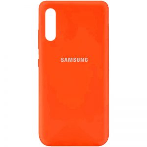 Оригинальный чехол Silicone Cover 360 с микрофиброй для Samsung Galaxy A50 2019 (A505) / A30s 2019 (A307) – Оранжевый / Neon Orange