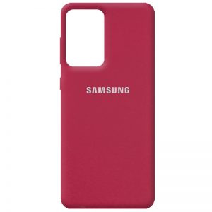 Оригинальный чехол Silicone Cover 360 с микрофиброй для Samsung Galaxy A52 / A52s – Красный / Rose Red