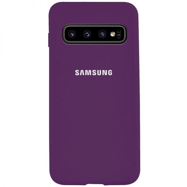 Оригинальный чехол Silicone Cover 360 с микрофиброй для Samsung Galaxy S10 (G973) – Фиолетовый / Grape