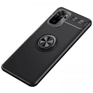 Cиликоновый чехол Deen ColorRing с креплением под магнитный держатель для Xiaomi Redmi Note 10 / Note 10s / Poco M5s – Черный