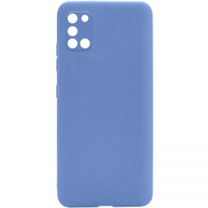 Матовый силиконовый чехол с защитой камеры для Samsung Galaxy A31 – Голубой / Mist blue