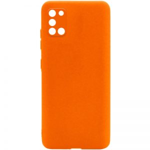 Матовый силиконовый чехол с защитой камеры для Samsung Galaxy A31 – Оранжевый / Orange