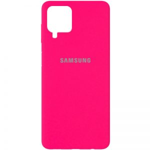 Оригинальный чехол Silicone Cover 360 с микрофиброй для Samsung Galaxy A12 / M12 – Розовый / Barbie pink