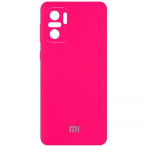 Чехол Silicone Cover с микрофиброй и защитой камеры для Xiaomi Redmi Note 10 / Note 10s / Poco M5s – Розовый / Barbie pink