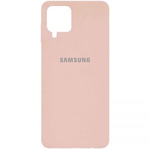 Оригинальный чехол Silicone Cover 360 с микрофиброй для Samsung Galaxy A12 / M12 – Розовый / Pudra