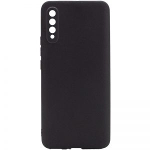 Матовый силиконовый чехол с защитой камеры для Samsung Galaxy A50 / A30s – Черный / Black