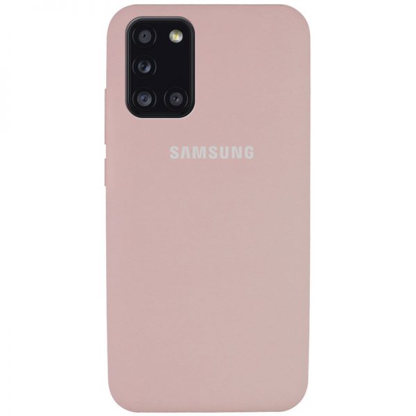 Оригинальный чехол Silicone Cover 360 с микрофиброй для Samsung Galaxy A31 – Розовый  / Pink Sand