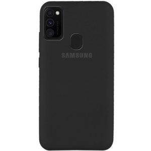Оригинальный чехол Silicone Cover 360 с микрофиброй для Samsung Galaxy M30s / M21 – Черный / Black