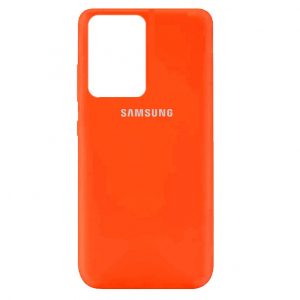 Оригинальный чехол Silicone Cover 360 с микрофиброй для Samsung Galaxy A52 / A52s – Оранжевый / Neon Orange