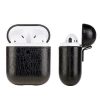 Чехол для наушников Leather series + карабин для Apple Airpods – Черный 96452