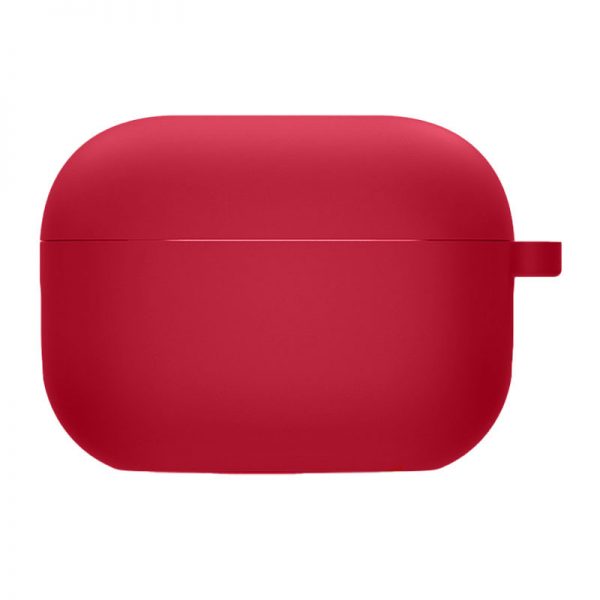 Силиконовый чехол для наушников с микрофиброй для Apple Airpods Pro – Красный / Rose Red