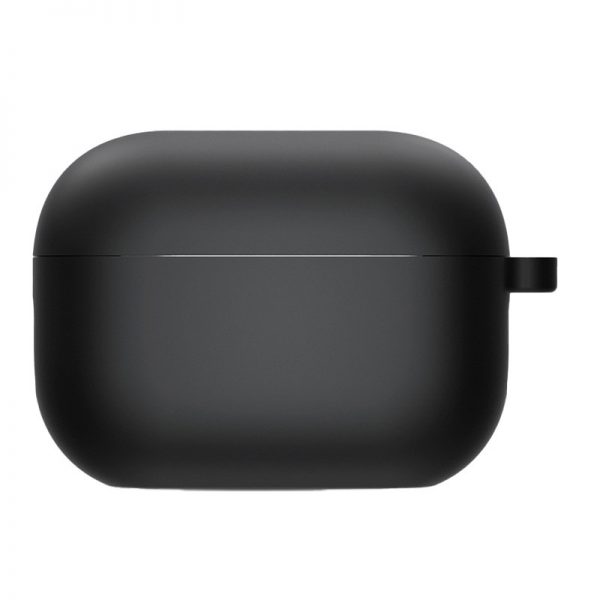 Силиконовый чехол для наушников с микрофиброй для Apple Airpods Pro – Черный / Black