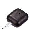 Чехол для наушников Leather series + карабин для Apple Airpods – Черный 96453