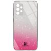 Чохол TPU+Glass Swarovski Full для Samsung Galaxy A32 Малиновий