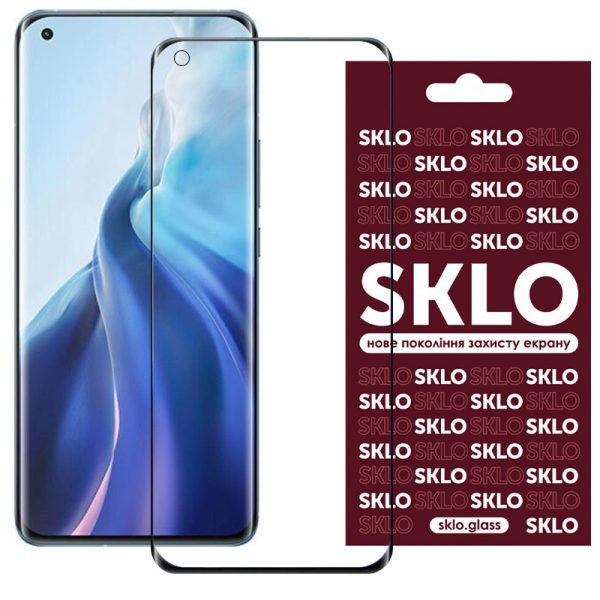 Защитное стекло 3D / 5D Premium SKLO Full Glue на весь экран для Xiaomi Mi 11 Lite / 5G NE – Black