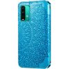 Кожаный чехол-книжка GETMAN Mandala для Xiaomi Redmi 9T – Синий 98313