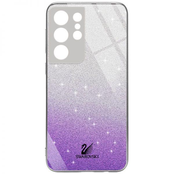 Чохол TPU+Glass Swarovski Full для Samsung Galaxy S21 Ultra Фіолетовий