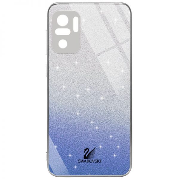 Чохол TPU+Glass Swarovski Full для Xiaomi Redmi Note 10 / Note 10s / Poco M5s Синій