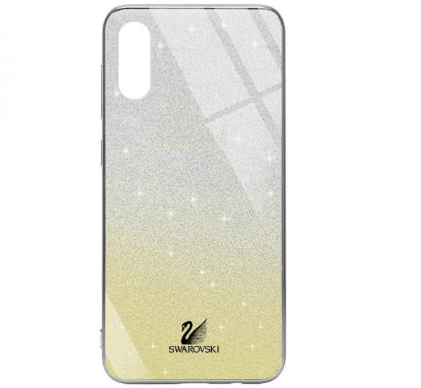 Чохол TPU+Glass з блискітками Swarovski для Iphone X / XS Золотий