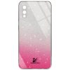 Чохол TPU+Glass Swarovski Full для Samsung Galaxy A02 Малиновий