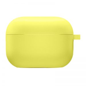 Силиконовый чехол для наушников с микрофиброй для Apple Airpods Pro – Желтый / Bright Yellow