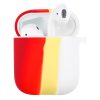 Силиконовый чехол Colorfull для наушников для Apple Airpods 1/2 – Красный / Белый