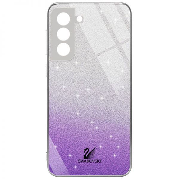 Чохол TPU+Glass Swarovski Full для Samsung Galaxy S21 Plus Фіолетовий