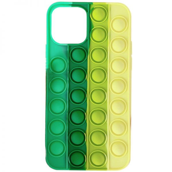 Силиконовый 3D чехол-антистресс Pop it Bubble для Iphone 12 Pro Max – Spearmint / Yellow