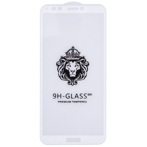 Защитное стекло 3D (5D) Perfect Glass Full Glue Lion на весь экран для Huawei Y7 / Y7 Prime 2018 / Honor 7C Pro – White