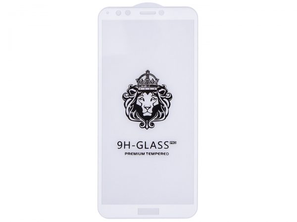 Защитное стекло 3D (5D) Perfect Glass Full Glue Lion на весь экран для Huawei Y7 / Y7 Prime 2018 / Honor 7C Pro – White
