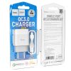 Мережевий зарядний пристрій Hoco C72Q Qualcomm Quick Charge 3.0 + кабель MicroUSB 1USB / 18W White 100143