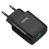 Сетевое зарядное устройство Hoco C72Q Qualcomm Quick Charge 3.0 + кабель MicroUSB 1USB / 18W – Black 100149