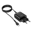 Сетевое зарядное устройство Hoco C72Q Qualcomm Quick Charge 3.0 + кабель MicroUSB 1USB / 18W – Black 100148