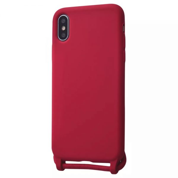 Чохол зі шнурком WAVE Lanyard Case для Iphone XS Max Rose red