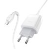 Мережевий зарядний пристрій Hoco C72Q Qualcomm Quick Charge 3.0 + кабель MicroUSB 1USB / 18W White 100140