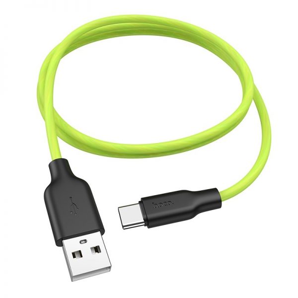 Кабель Hoco X21 plus Fluorescent Silicone Type-C 3A (1м) – Green