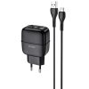 Сетевое зарядное устройство HOCO C77A + кабель MicroUSB 2USB 2.4A – Black