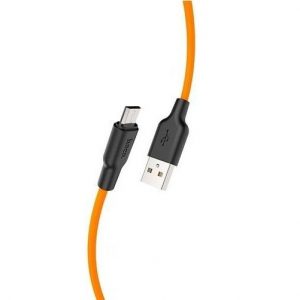 Кабель Hoco X21 plus Silicone Micro USB 2.4A (1м) – Black / Orange