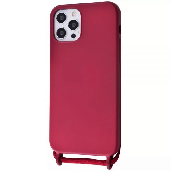 Чохол зі шнурком WAVE Lanyard Case для Iphone 12 / 12 Pro Rose red