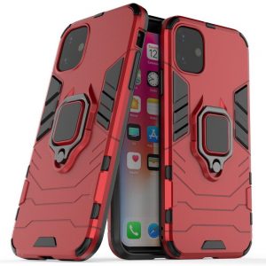 Ударопрочный чехол Transformer Ring под магнитный держатель для Iphone 11 – Red