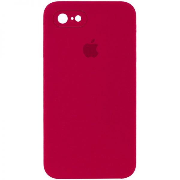 Чохол Silicone Case Square для Iphone 7 / 8 / SE 2020 Червоний / Rose Red