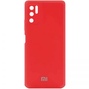 Чехол Silicone Cover с защитой камеры для Xiaomi Redmi Note 10 5G / Poco M3 Pro – Красный / Red