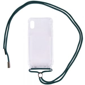 Чехол Crossbody Transparent со шнурком для Iphone XR – Зеленый / Forest green