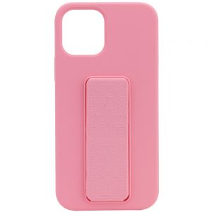 Чехол Silicone Case Hand Holder с микрофиброй для Iphone 12 Pro / 12 – Розовый / Pink